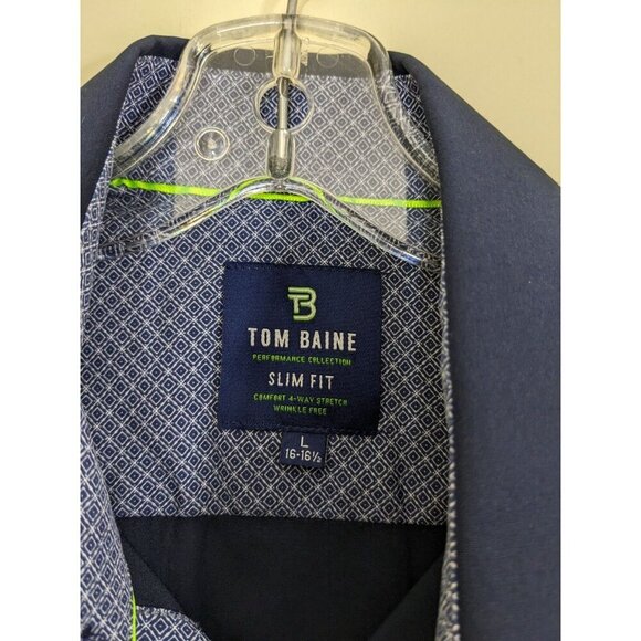 Tom Baine Performance Collection Button Up Shirt Men Large Slim Fit Long Sleeve - Picture 3 of 6